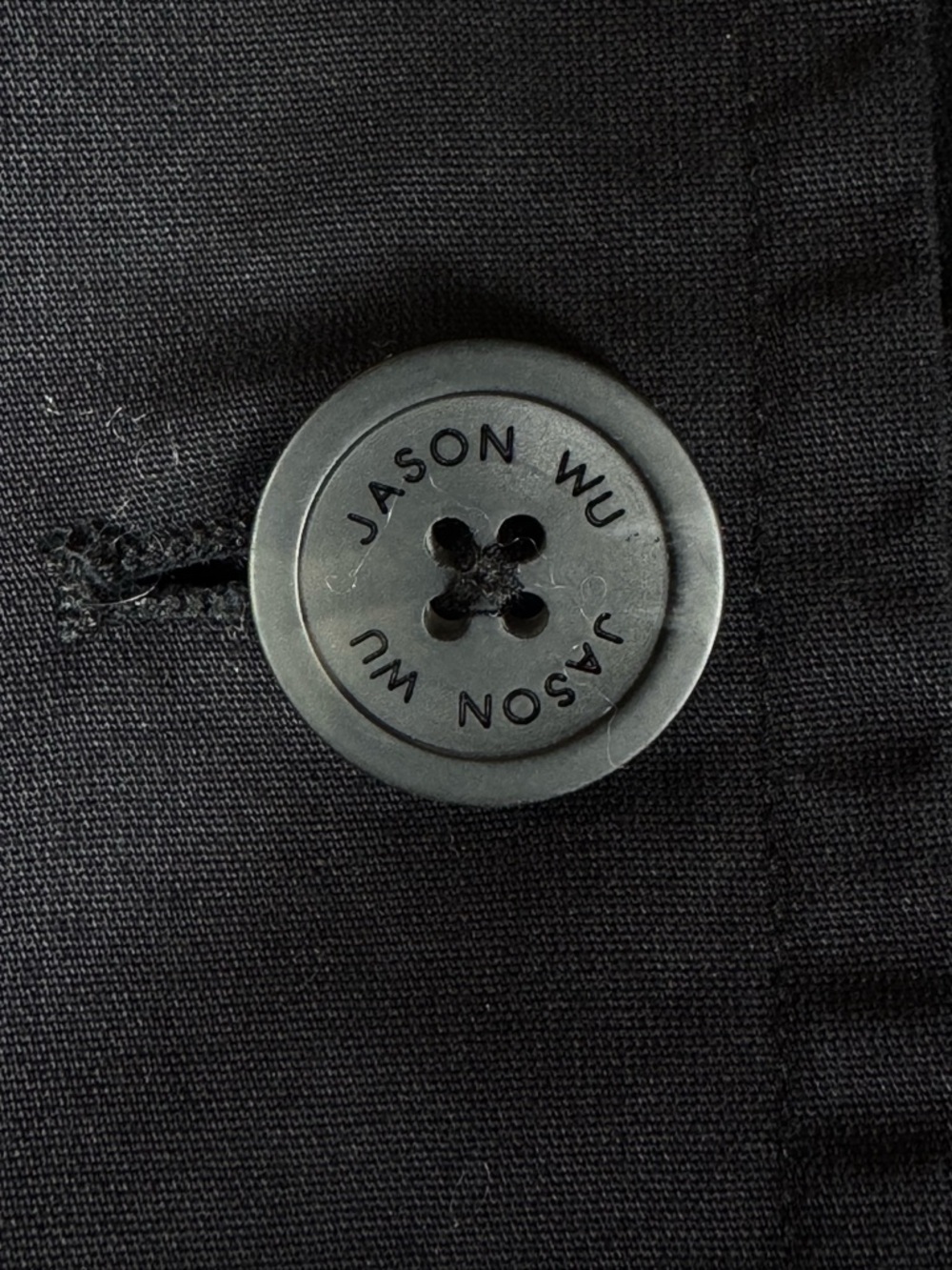 Jason Wu for Target Trench Coat Black Double Breasted Cotton Size L - Picture 13 of 13